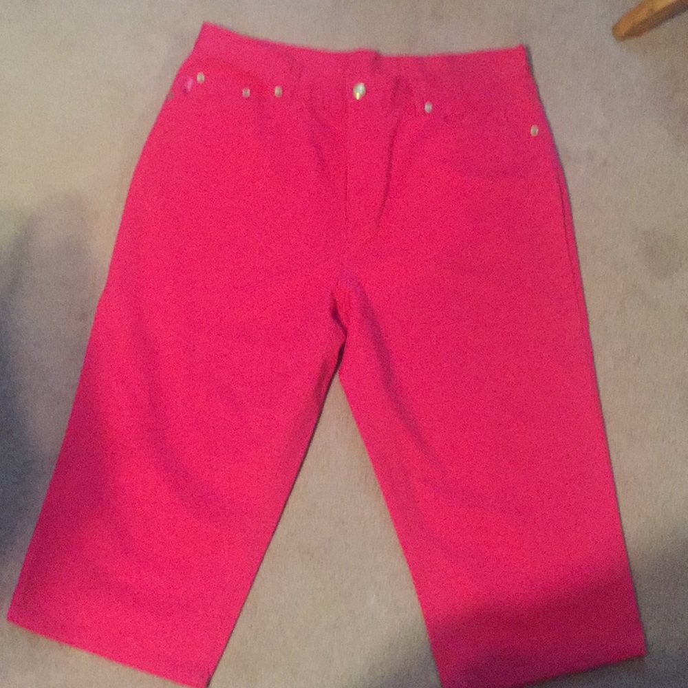 Pink cropped Lauren Jeans petite size 14 brand new